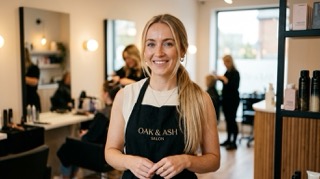 Salon owner in an Irish hair salon