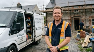 Irish electrician on a building site